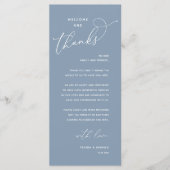 Elegant Reception "Welcome and Thanks" Guest Card Programma (Voorkant)