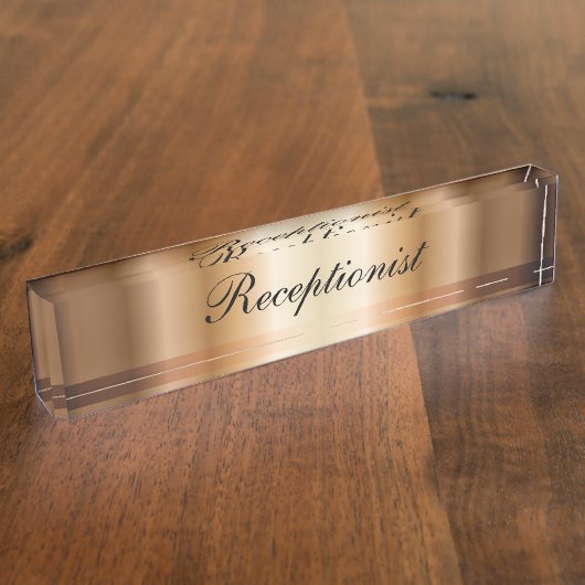 Elegant Receptionist Desk Name Bord Naambordje (Zijkant)
