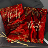 Elégant Red 30th Birthday Invitation