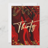 Elegant Red 30th Birthday Invitation Kaart (Achterkant)