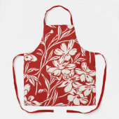 Elegant Red Abstract Floral Illustration Pattern Schort (Voorkant)