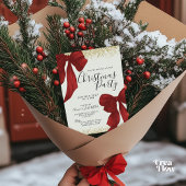 Elegant Red and Gold Christmas Party invitation