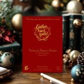 Elegant Red and Gold Christmas Party Invitation