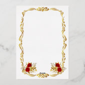 Elegant Red and Gold Floral Wedding Invitation Car Folie Uitnodiging (Achterkant)