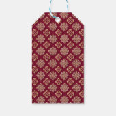 Elegant Red and Gold Pattern Design Cadeaulabel (Achterkant)