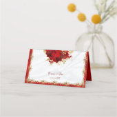 Elegant Red and Gold Wedding Rozen (Achterkant)