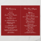 Elegant Red and White Wedding Ceremony Programma's (Achterkant)