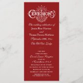 Elegant Red and White Wedding Ceremony Programma's (Voorkant)