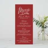 Elegant Red and White Wedding Menu Sjablonen (Staand voorkant)