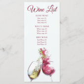 Elegant Red and White Wine Dance Wedding Menu (Voorkant)