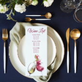 Elegant Red and White Wine Dance Wedding Menu