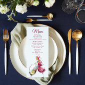 Elegant Red and White Wine Dance Wedding Menu
