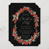 Elegant Red Berry + Eucalyptusfeestdag Kaart (Voorkant / Achterkant)