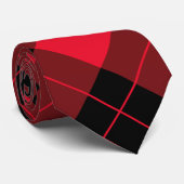 Elegant Red & Black Buffalo Pset Patroon Stropdas (Opgerold)