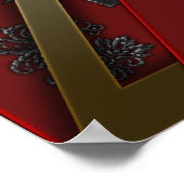 Elegant Red Black Damask Gold Event Poster (Hoek)