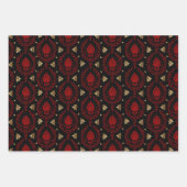 Elegant Red, Black en Gold Patronen Inpakpapier Vel (Voorkant)