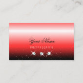 Elegant Red Black Gradient Sparkle Jewels Modern Visitekaartje (Voorkant)