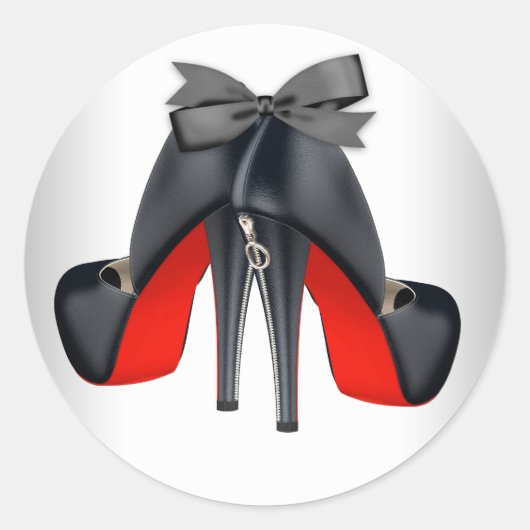 Elegant Red Black High Heel Shoe Stickers (Devant)