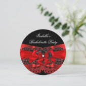 Elegant Red Black Lace Party Diamond Bow 2 Kaart (Staand voorkant)