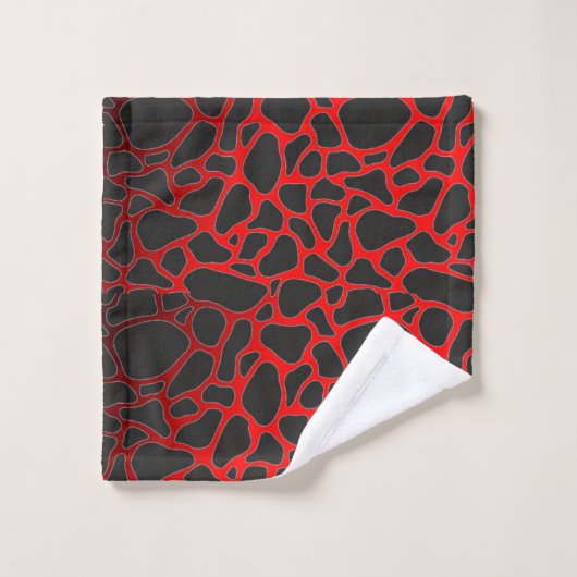 ELEGANT RED BLACK LEOPARD CHEETAH ANIMAAL PRINT BAD HANDDOEK (Wasdoekje)