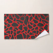 ELEGANT RED BLACK LEOPARD CHEETAH ANIMAAL PRINT BAD HANDDOEK (Handdoek)