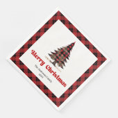Elegant red black plaid napkins custom name servet (Hoek)