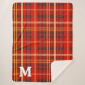 Elegant Red Black Plaid tartan Monogram  (Devant)