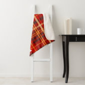 Elegant Red Black Plaid tartan Monogram  Sherpa Deken (In situ)