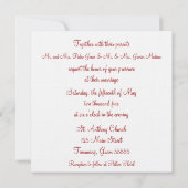 Elegant Red Black & White Wedding Invite Kaart (Achterkant)