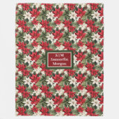 Elegant Red Blanket Personalized Christmas Wreath Fleece Deken (Voorkant)