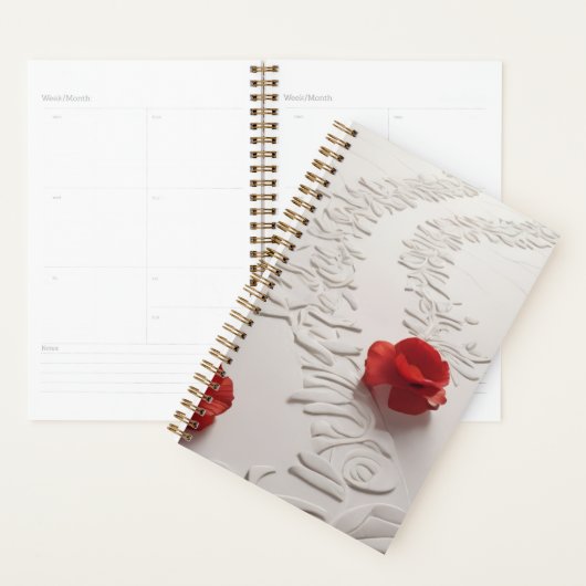 Elegant Red Blossom Path Floral Art Planner (Display)