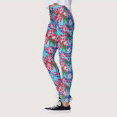 Elegant Red Blue en White Flower Leggings (Links)