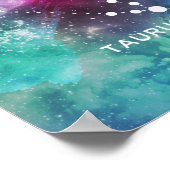 Elegant Red Blue Waterverf Nebula Taurus Poster (Hoek)