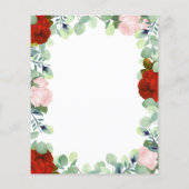 Elegant Red Blush Roos Greenery Wedding Invitation (Achterkant)