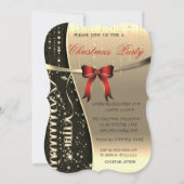 Elegant Red Bow, Confetti Company kerst Party Kaart (Voorkant)