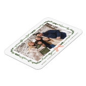 Elegant Red Bow Greenery Garland Holiday Photo Magneet (Linkerzijde)