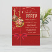 Elegant Red Bow, kerstkantoor Kaart (Staand voorkant)