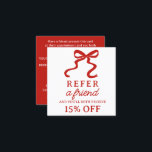 Elegant red bow square elegant referral card<br><div class="desc">Trendy Bow square elegant referral card Stand out from the crowd with a trendy referral card! Easy to edit template.</div>