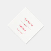 Elegant Red Calligraphy Wedding Servet (Hoek)