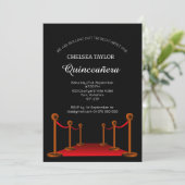 Elegant Red Carpet Quinceañera - Gepersonaliseerd Kaart (Staand voorkant)