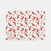 Elegant Red Chili Pattern Fleece Deken (Voorkant (Horizontaal))