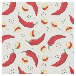 Elegant Red Chili Pattern Stof