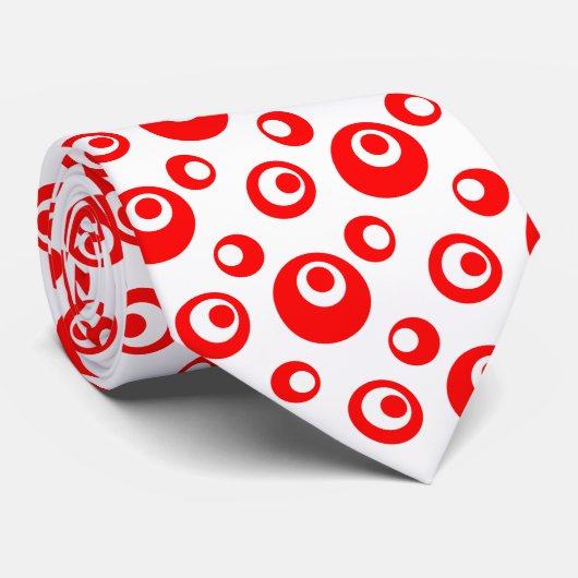 Elegant Red Chris Stippen op witte achtergrond Stropdas (Opgerold)