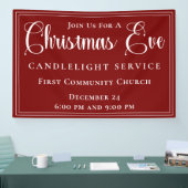 Elegant Red Christmas Eve Candlelight Service Spandoek (Beurs)