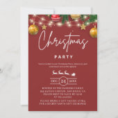 Elegant Red Christmas Party Invitation (Devant)