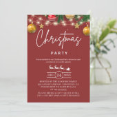 Elegant Red Christmas Party Invitation (Debout devant)