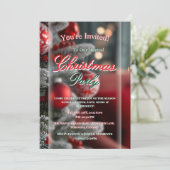 Elegant Red Christmas Party Invitation (Debout devant)