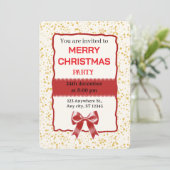 Elegant Red Christmas Party Invitation (Debout devant)