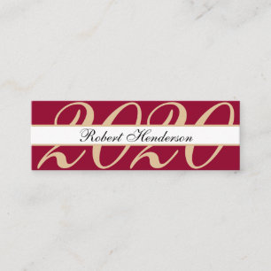 Elegant red classic insert card afstuderen name contactkaartje