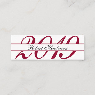 Elegant red classic insert card afstuderen name contactkaartje